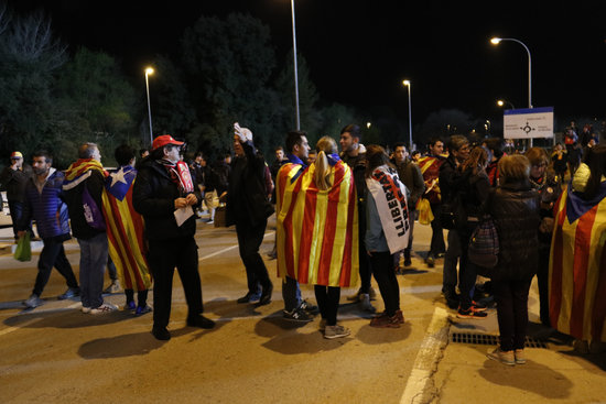 Catalan fans were out in force at the Montilivi Stadium, draped in both sporting and political colors